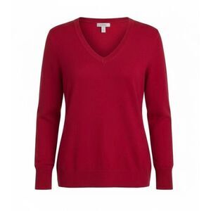 J. Crew Wool Blend V-Neck Knit Pullover Tunic Sweater Pink Hibiscus Size XS